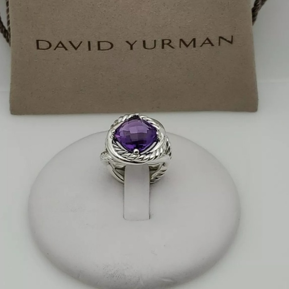 David Yurman Silver Ring with Purple Stone